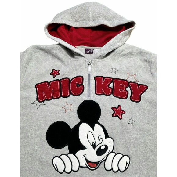 Disney Mickey Mouse Winking Hoodie Sweatshirt Gray Fleece Sweater Womens Plus 4X - Picture 3 of 13